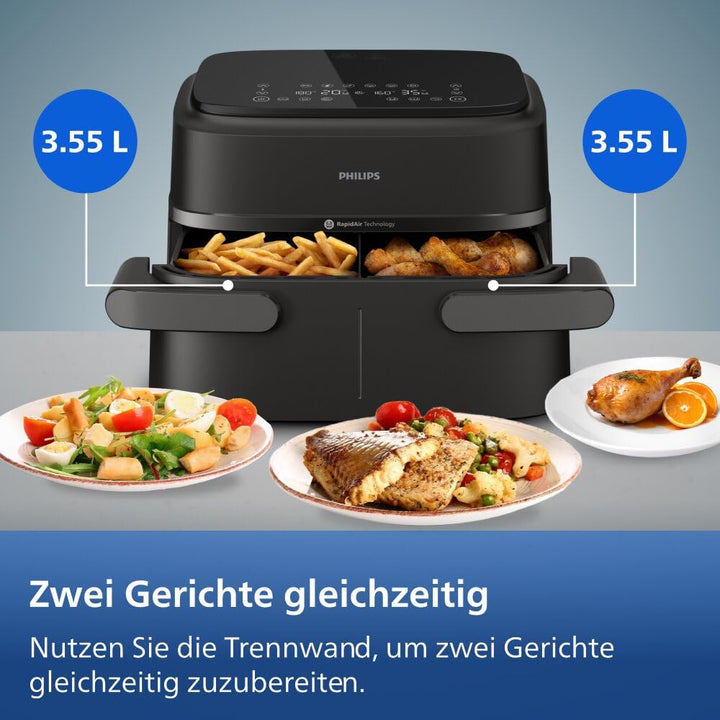 Heissluftfritteuse XXL 7,1 L Doppelzone 10 Funktionen Touchscreen - Bild 6