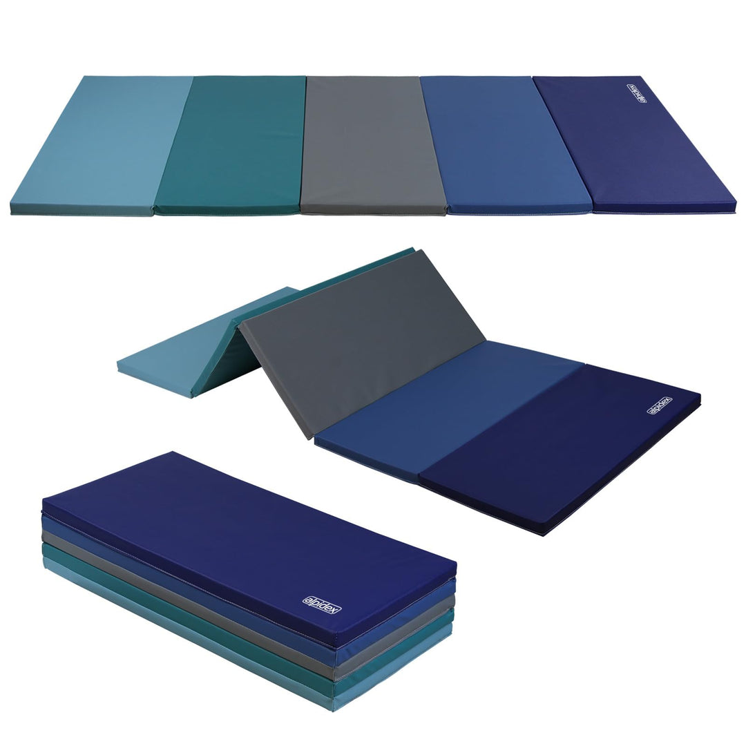 Turnmatte klappbar 185x78cm EPE-Schaum Kinder &amp; Erwachsene Blau - Bild 2