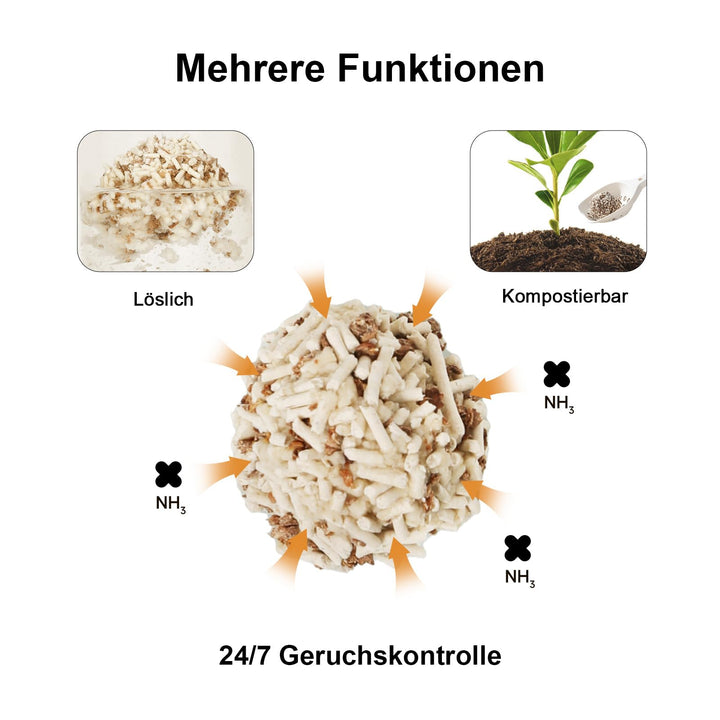 Tofu Katzenstreu Apfelholz-Mix staubfrei 10,8 kg 4er Pack - Bild 4