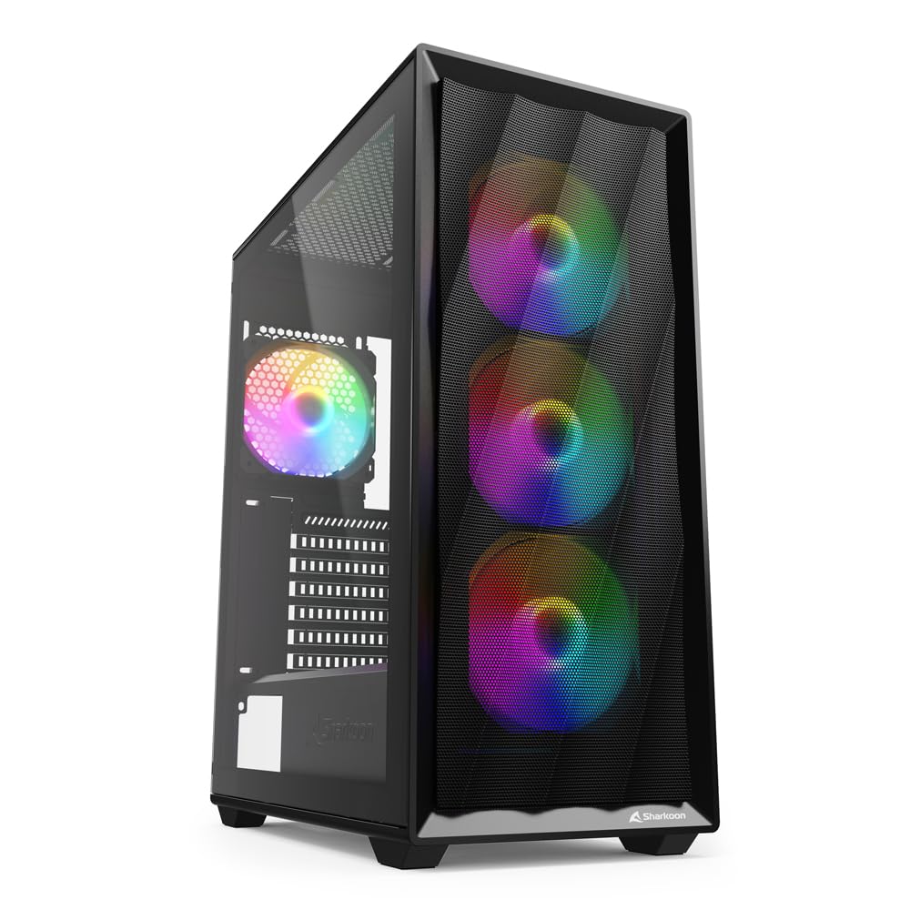 ATX PC-Gehäuse mit 4x RGB-Lüfter, Radiatoren bis 360mm