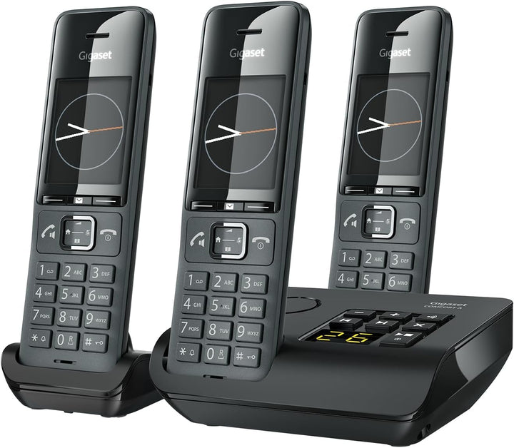 DECT-Telefon Trio-Set schnurlos mit Anrufbeantworter, 3 Mobilteile