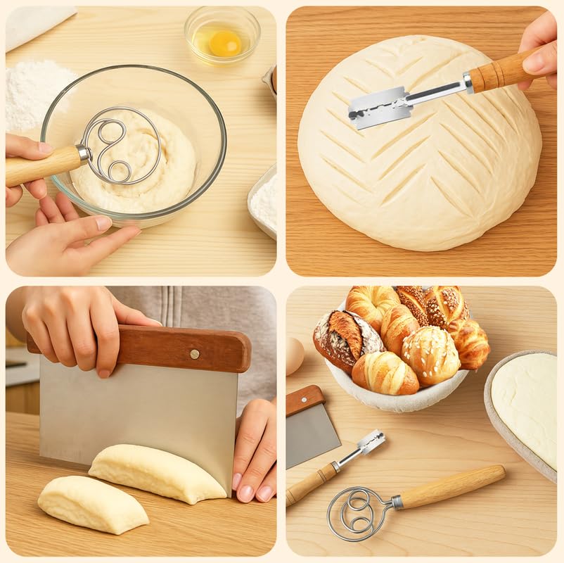 Sauerteig Starter Set mit Gärkörbchen rund &amp; oval 13-teilig - Bild 5