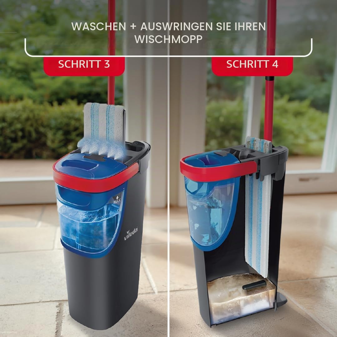 Flachmopp-Set mit Dual-Tank Sauberwasser-Trennung Mikrofaser - Bild 7