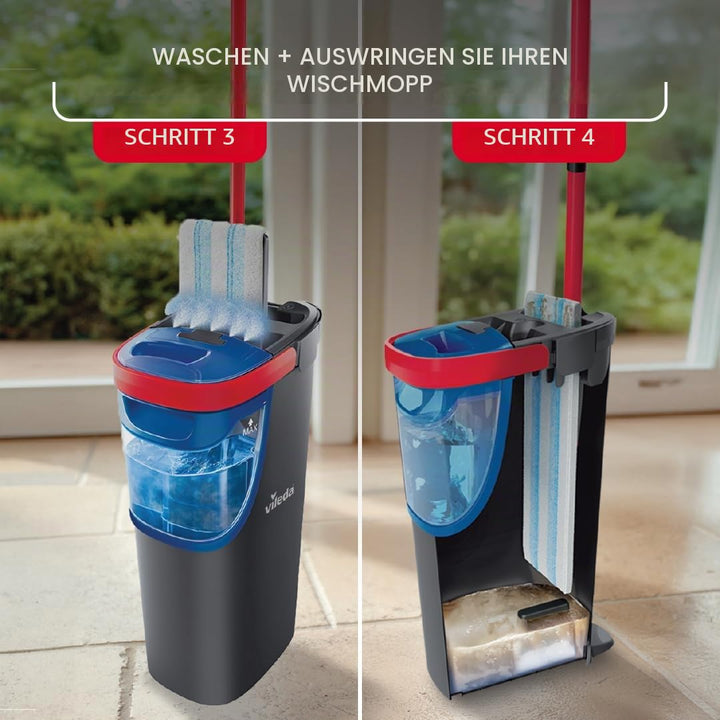 Flachmopp-Set mit Dual-Tank Sauberwasser-Trennung Mikrofaser - Bild 7