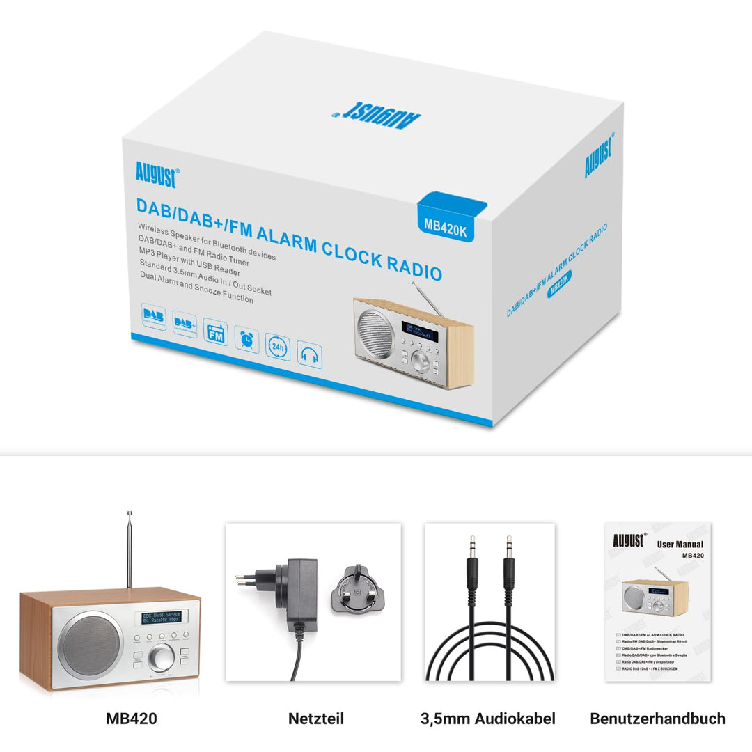 DAB+/UKW Radio Holzgehäuse Eiche mit Bluetooth 5.3 und Wecker - Bild 7