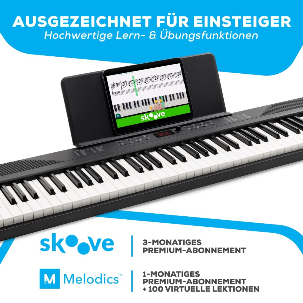 Keyboard Piano 88 Tasten mit Lautsprechern, 480 Sounds, Bundle - Bild 3