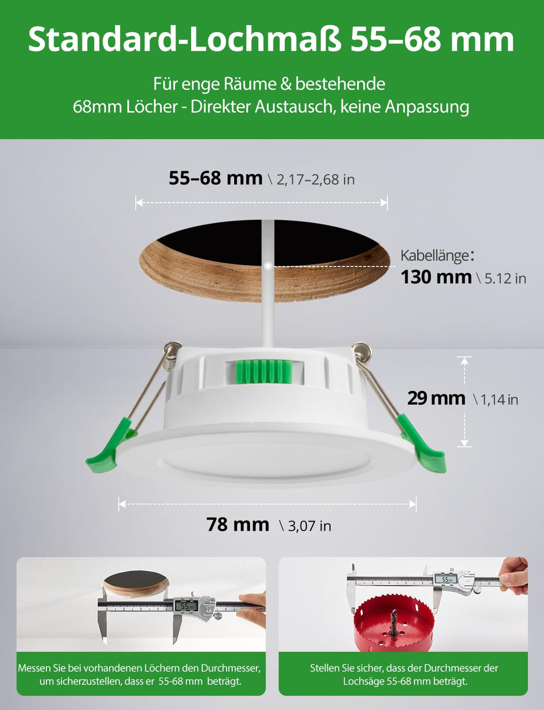 LED Einbaustrahler 230V dimmbar 3 Farbtemperaturen 4W 20er Set - Bild 4