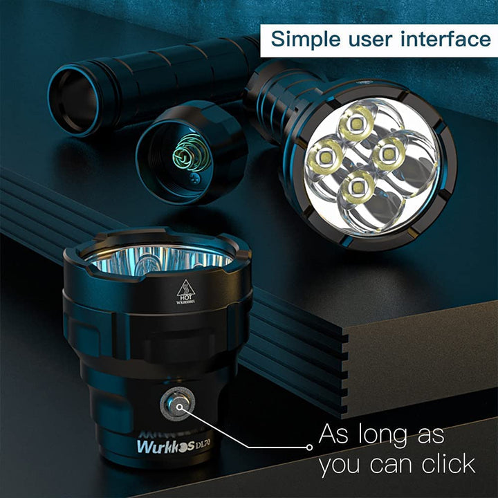 Tauchlampe 13.000 Lumen IPX8 bis 100m mit 4x XHP50.2 LEDs - Bild 4
