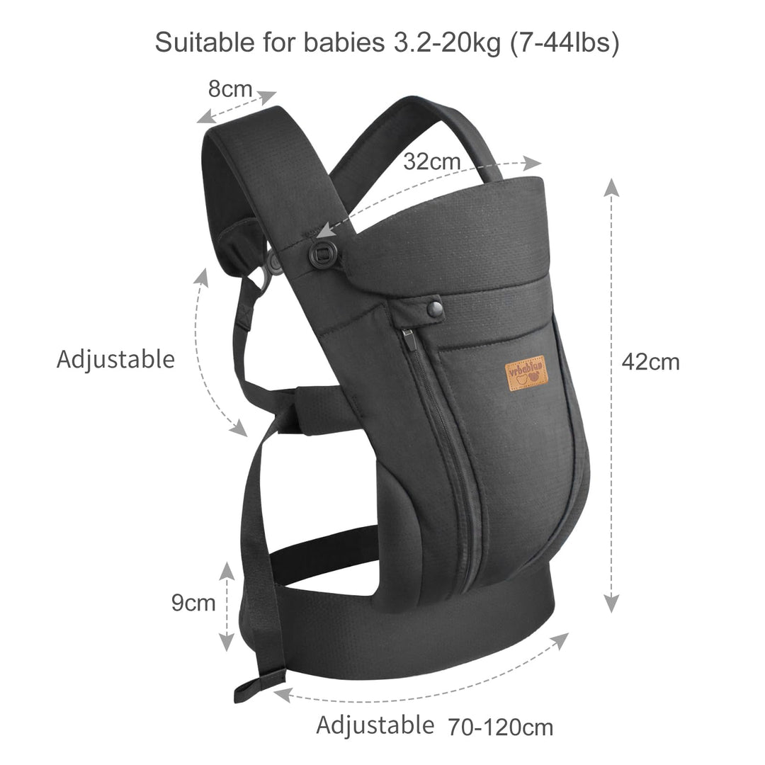 Babytrage ab Geburt 4-15 kg atmungsaktiv 3D-Mesh 4 Tragepositionen - Bild 9