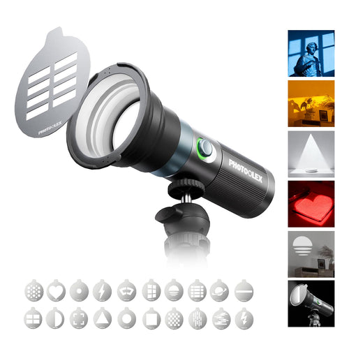 LED Fotoleuchte 4 Farben 8400mAh mit 20 Gobos für Studio