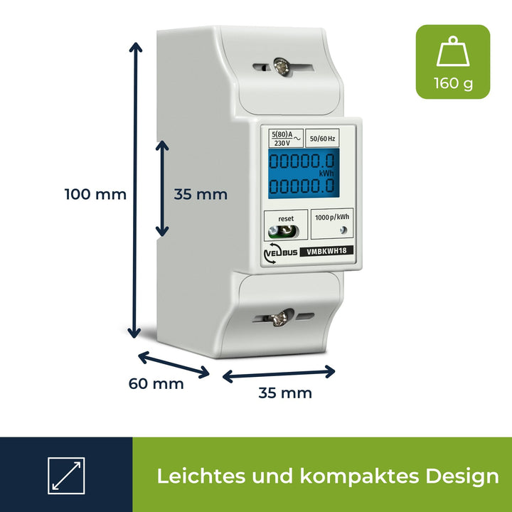 Stromzähler 1-phasig Hutschiene LCD 80 A digital - Bild 6