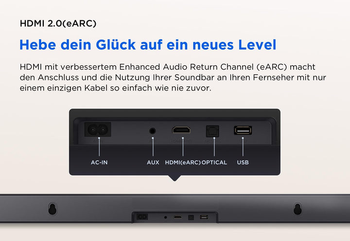 Soundbar 2.0 100W mit Dolby Atmos, DTS Virtual:X &amp; HDMI eARC - Bild 6