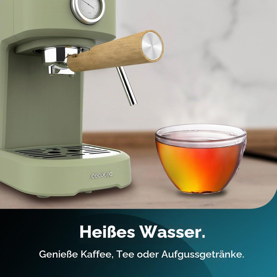 Espressomaschine 20 bar Thermoblock Dampfdüse Retro-Design Grün - Bild 6