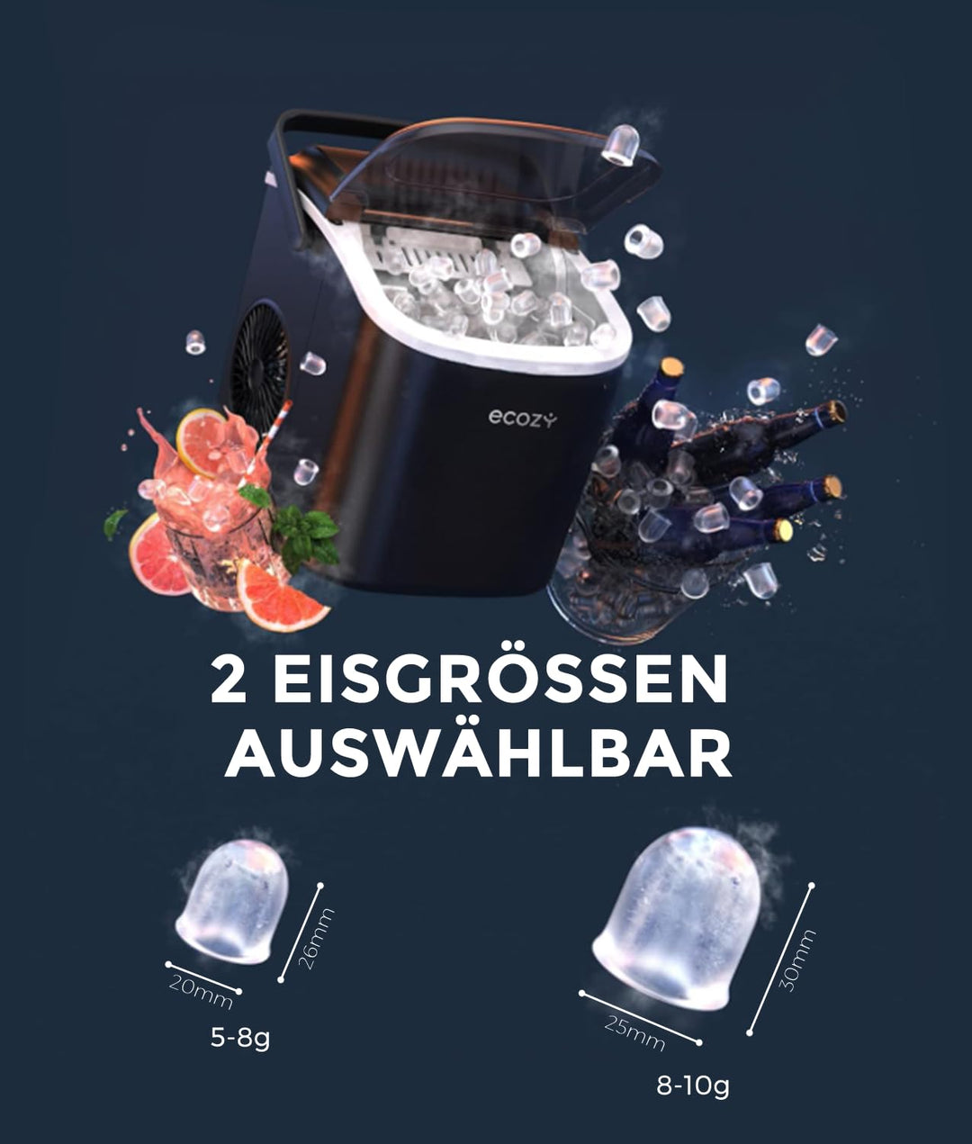 Eiswürfelmaschine Kompakt 2 Grössen 12 kg/Tag 6-Minuten-Zyklus - Bild 4