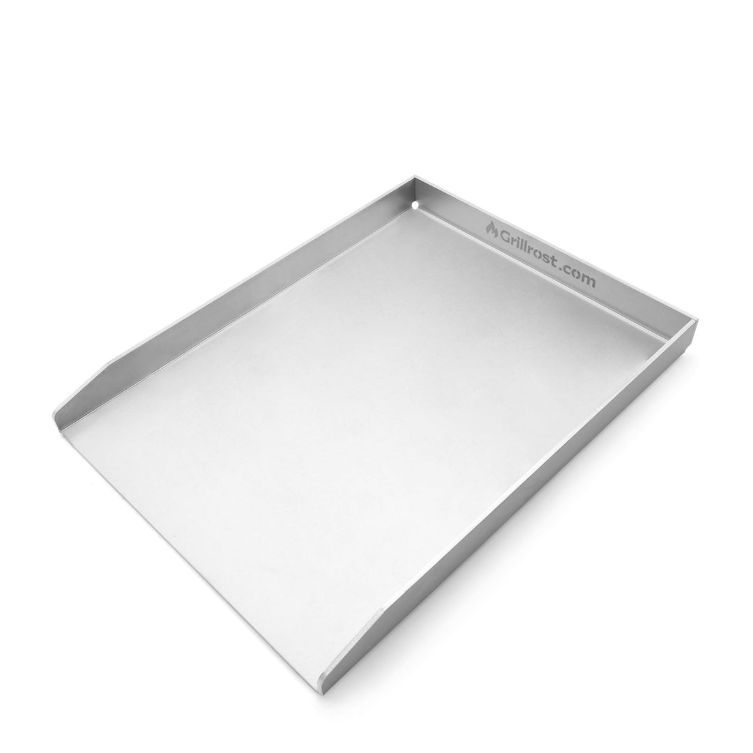 Edelstahl Grillplatte Plancha 40x30cm 4mm für Gas- und Holzkohlegrill - Bild 2