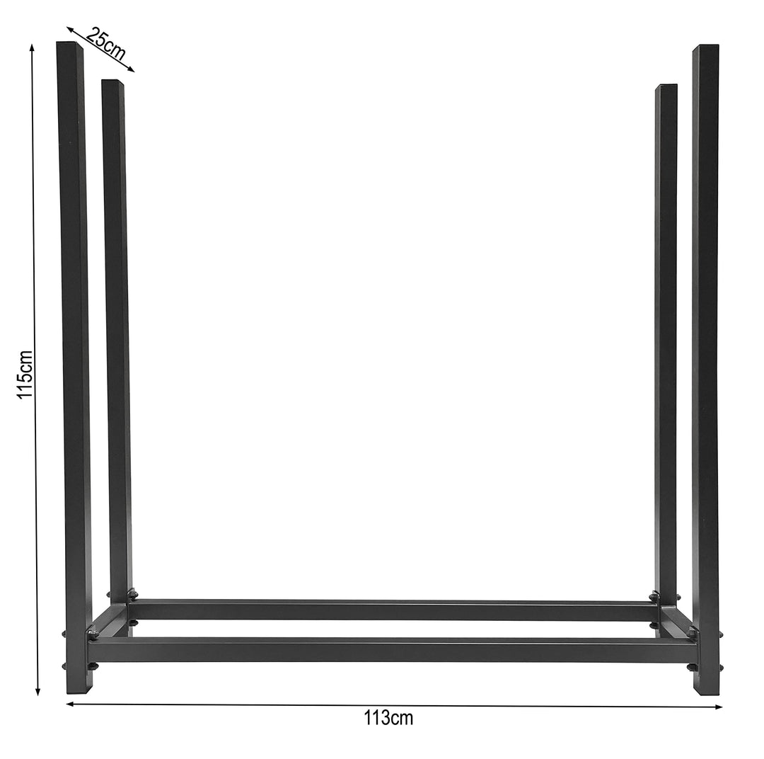 Kaminholzregal Aussen Metall 113x25x115 cm anthrazit mit Schutzhülle - Bild 2