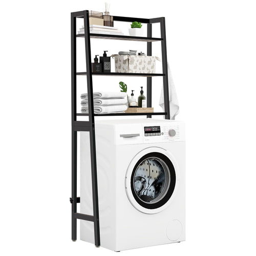 Badregal über Toilette Kiefernholz 3 Etagen mit Haken 65x28x157cm