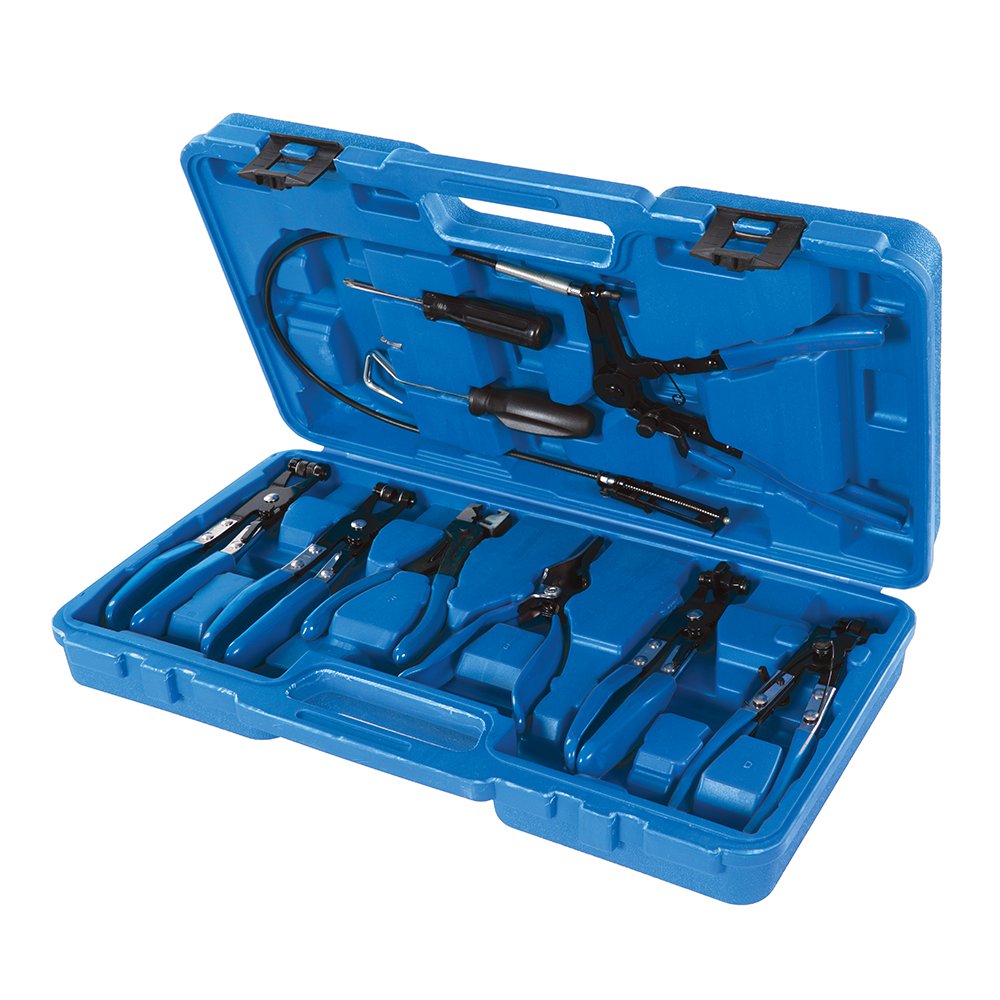Schlauchschellen-Zangen Set 9-teilig Kohlenstoffstahl 18–54 mm