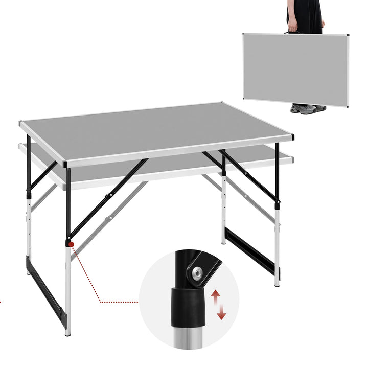 Campingtisch klappbar 100x60cm 4-fach höhenverstellbar Aluminium - Bild 6