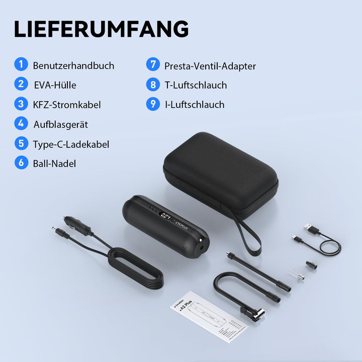 Elektrische Luftpumpe DC/AC 2-in-1 bis 150 PSI für Auto und Fahrrad - Bild 8