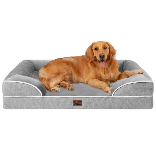 Orthopädisches Hundebett Sofa-Form 112x81cm Grau für grosse Hunde