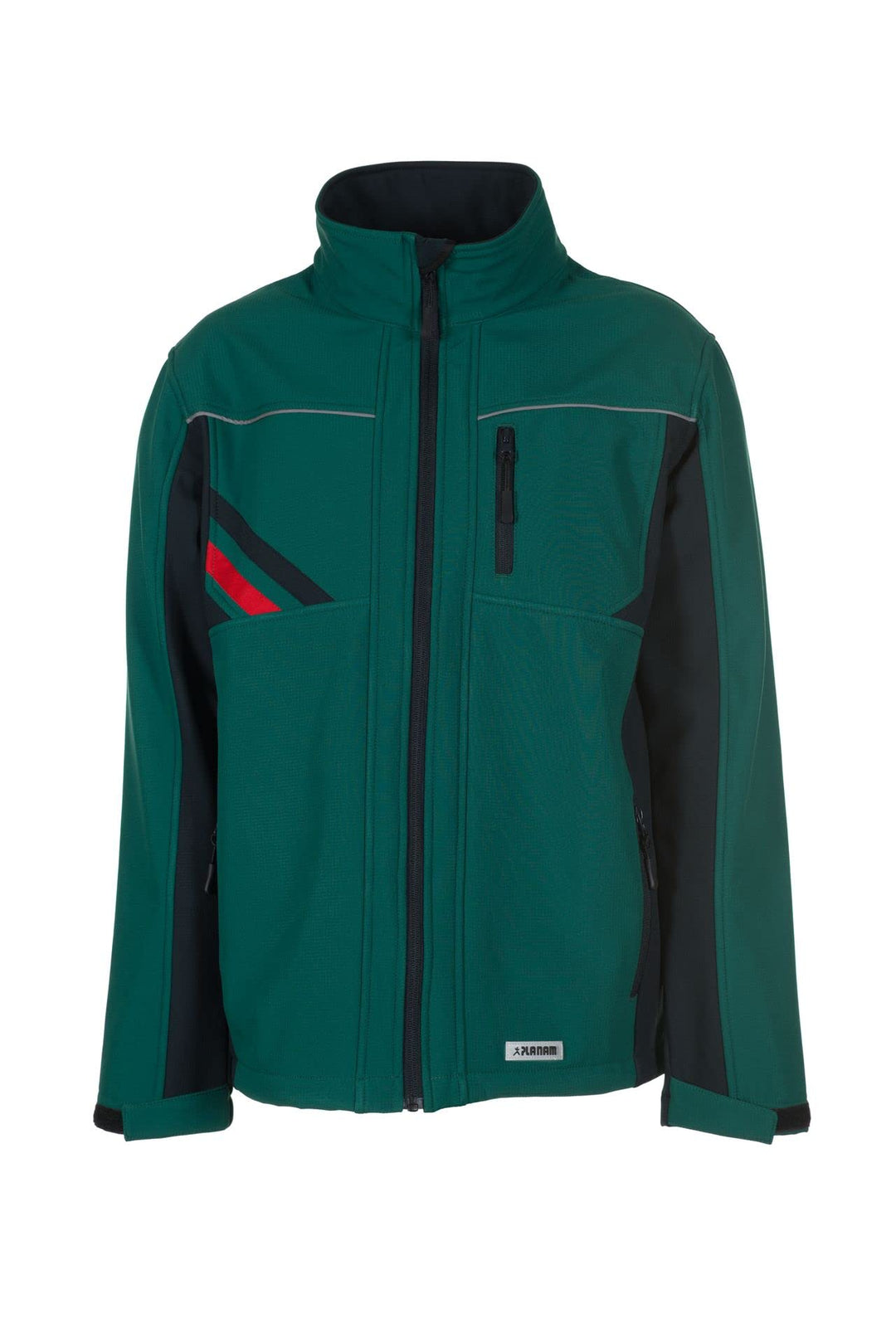 Softshell Arbeitsjacke Fleece-Futter Schiefer/Schwarz/Rot Grösse L