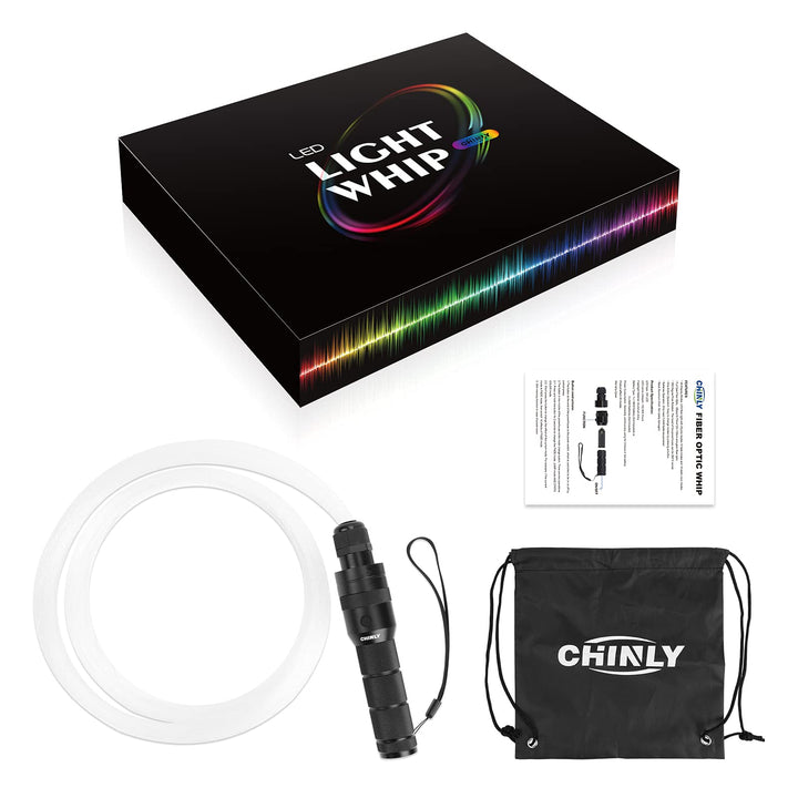 LED Glasfaser-Lichtpeitsche 40 Farbmodi 360° drehbar für Rave &amp; Party - Bild 6