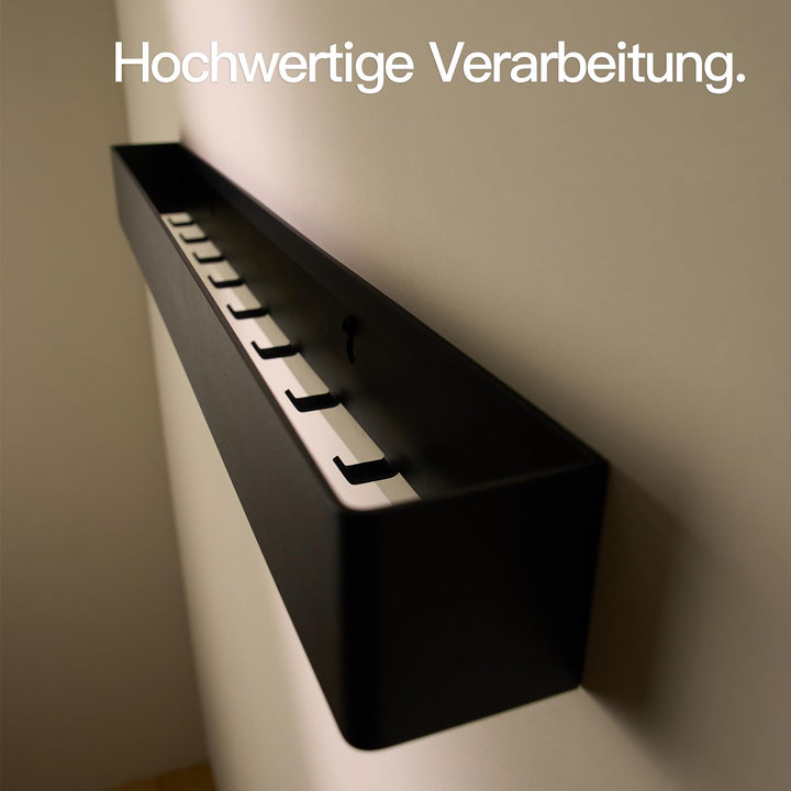 Wandgarderobe Aluminium 80 cm mit verdeckten Haken Schwarz Matt - Bild 5