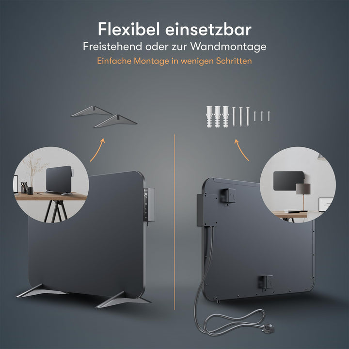 Infrarotheizung 450 W mit Smart Thermostat und App-Steuerung schwarz - Bild 7