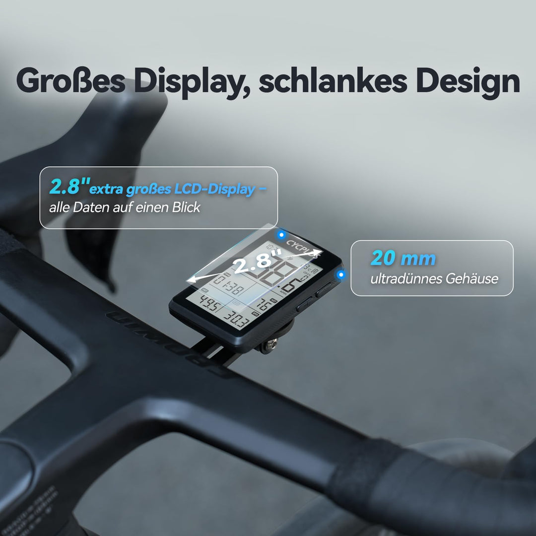 GPS Fahrradcomputer Bluetooth ANT+ 2,8 Zoll 100h Akku IPX7 - Bild 2