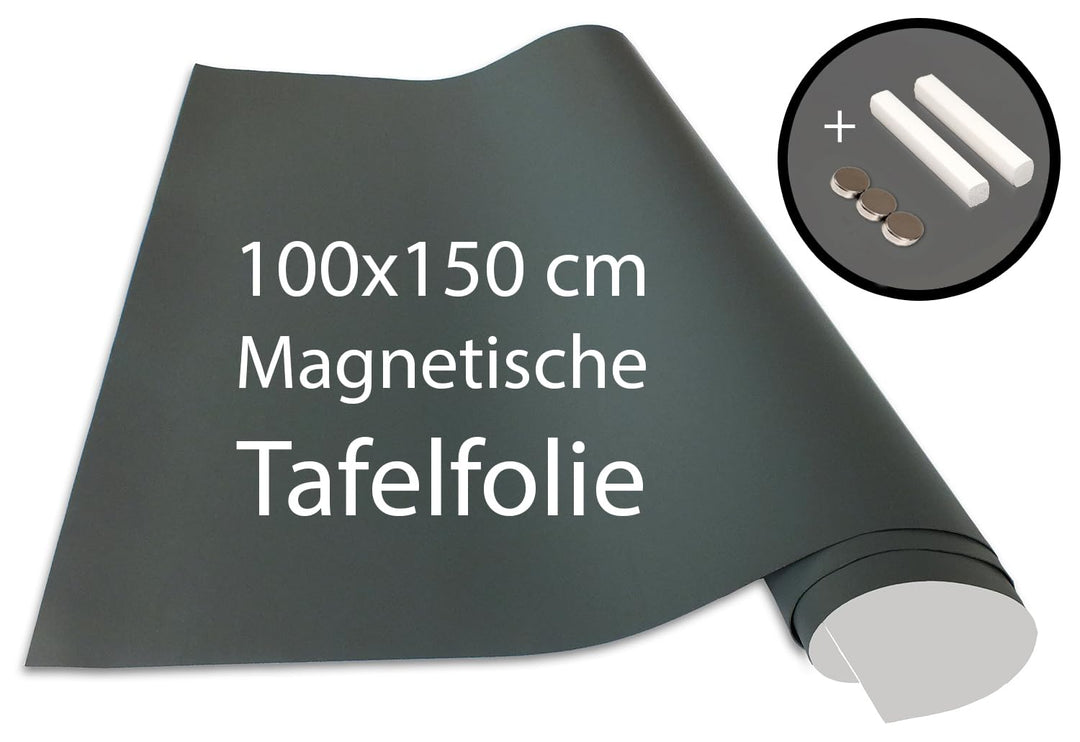 Tafelfolie magnetisch selbstklebend 100x150 cm Grau mit Kreide
