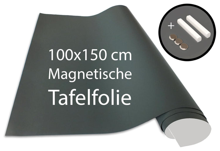 Tafelfolie magnetisch selbstklebend 100x150 cm Grau mit Kreide
