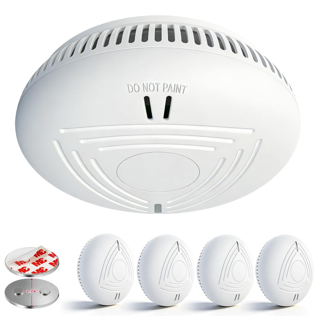 Rauchmelder 10-Jahres-Batterie 4er-Set 85 dB ohne Bohren