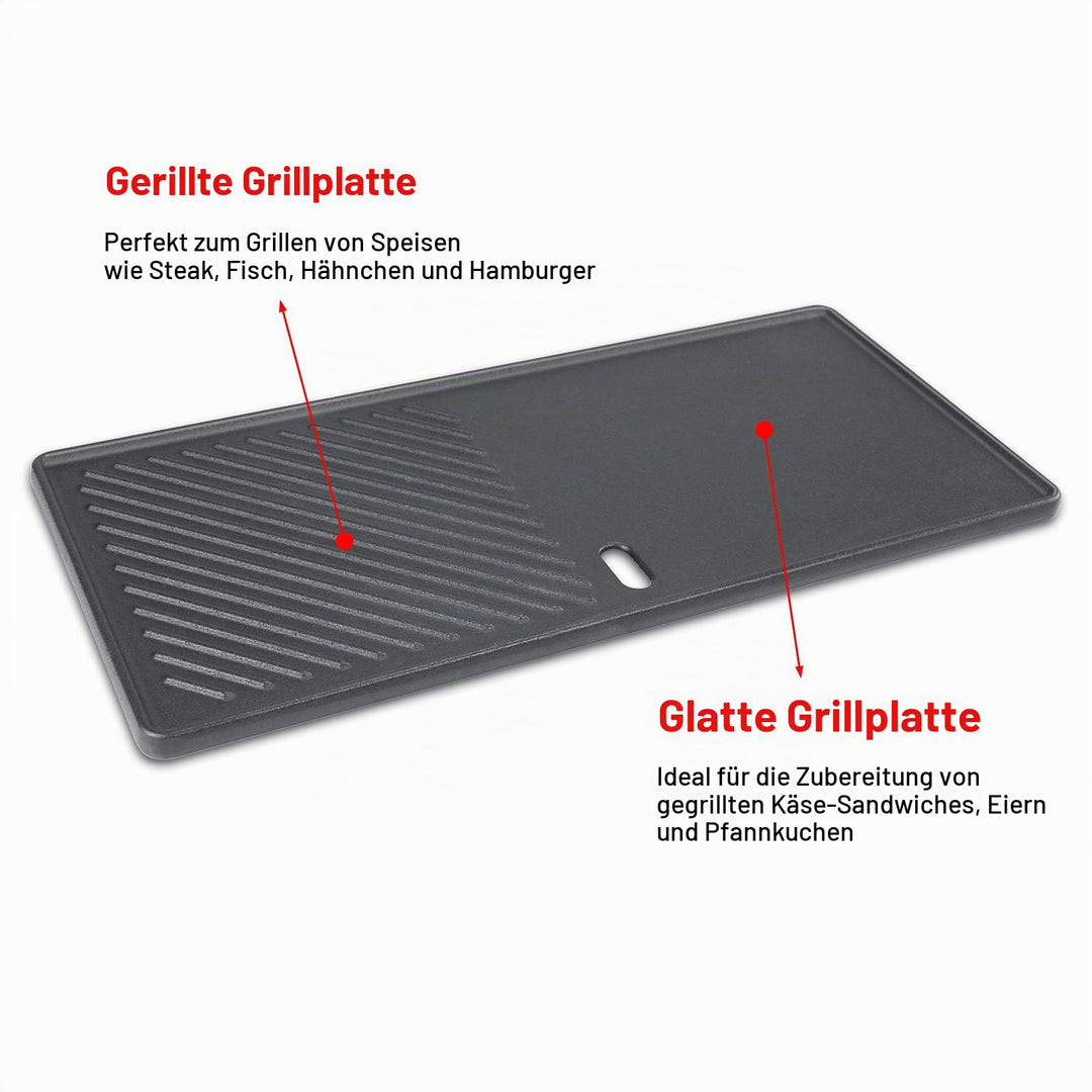 Gusseisenrost und Grillplatte 43x72,5cm fuer 4-Brenner Gasgrills - Bild 3