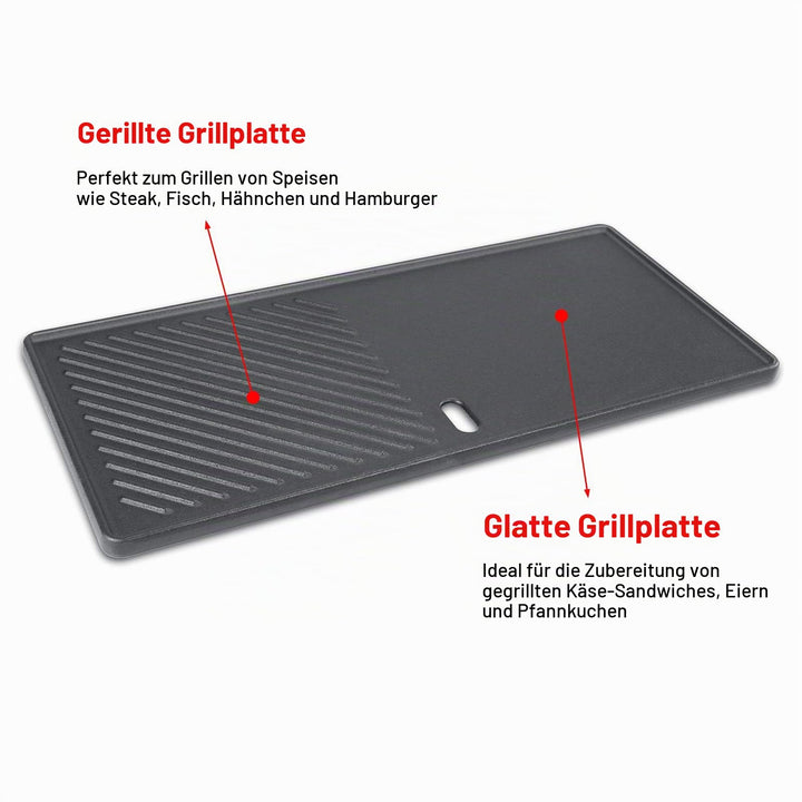 Gusseisenrost und Grillplatte 43x72,5cm fuer 4-Brenner Gasgrills - Bild 3