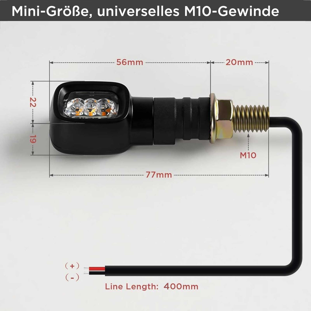 LED Blinker Motorrad Mini Retro 12V E24-geprüft IP67 1,2W - Bild 5