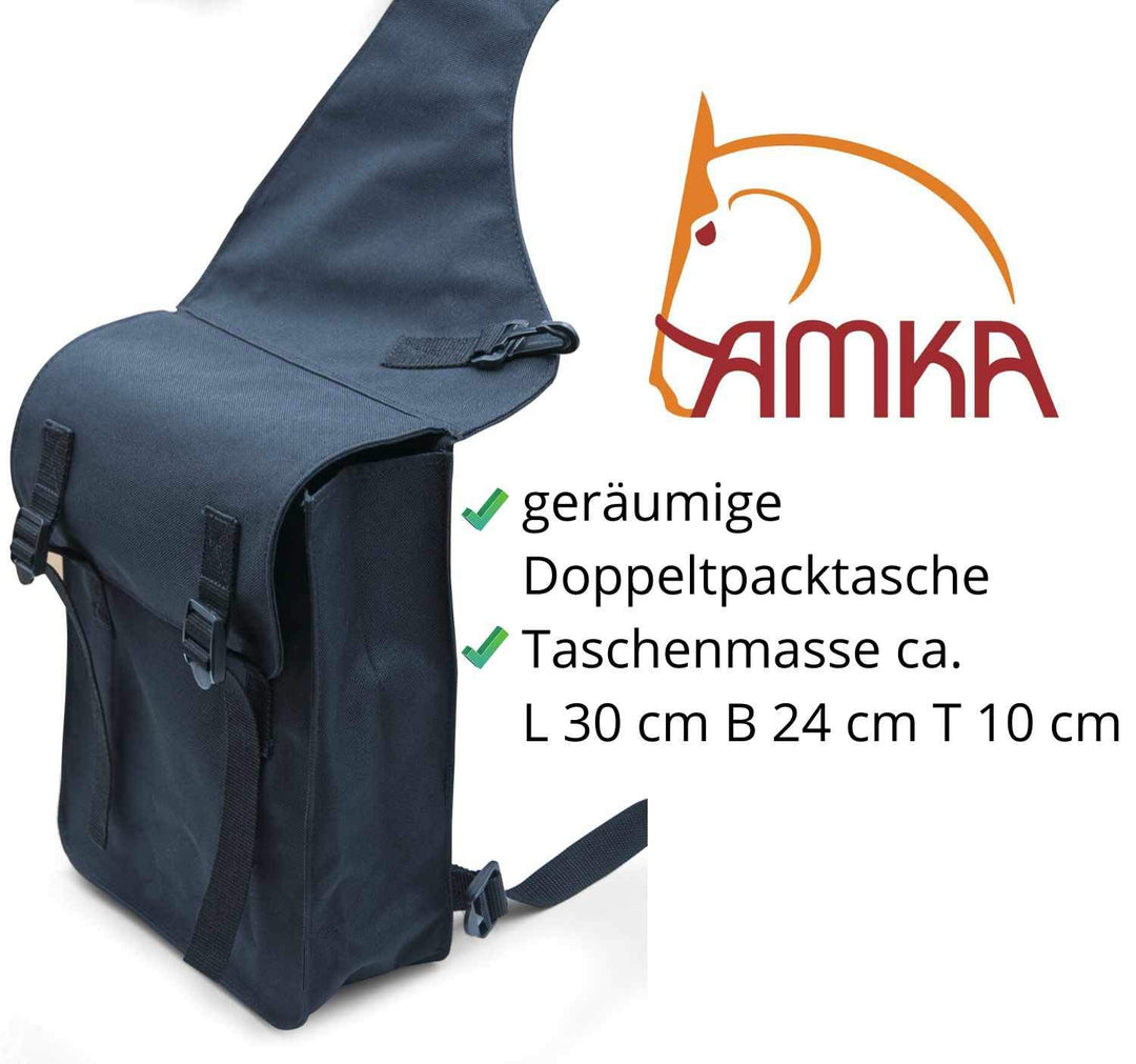 Satteltasche Pferd Cordura Doppelpacktasche schwarz 30x24x10 cm - Bild 2