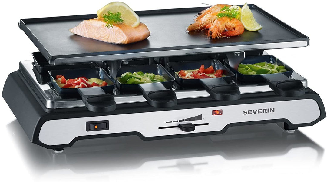 Raclette-Grill 8 Pfännchen Wendegrillplatte 1300W für 8 Personen - Bild 4