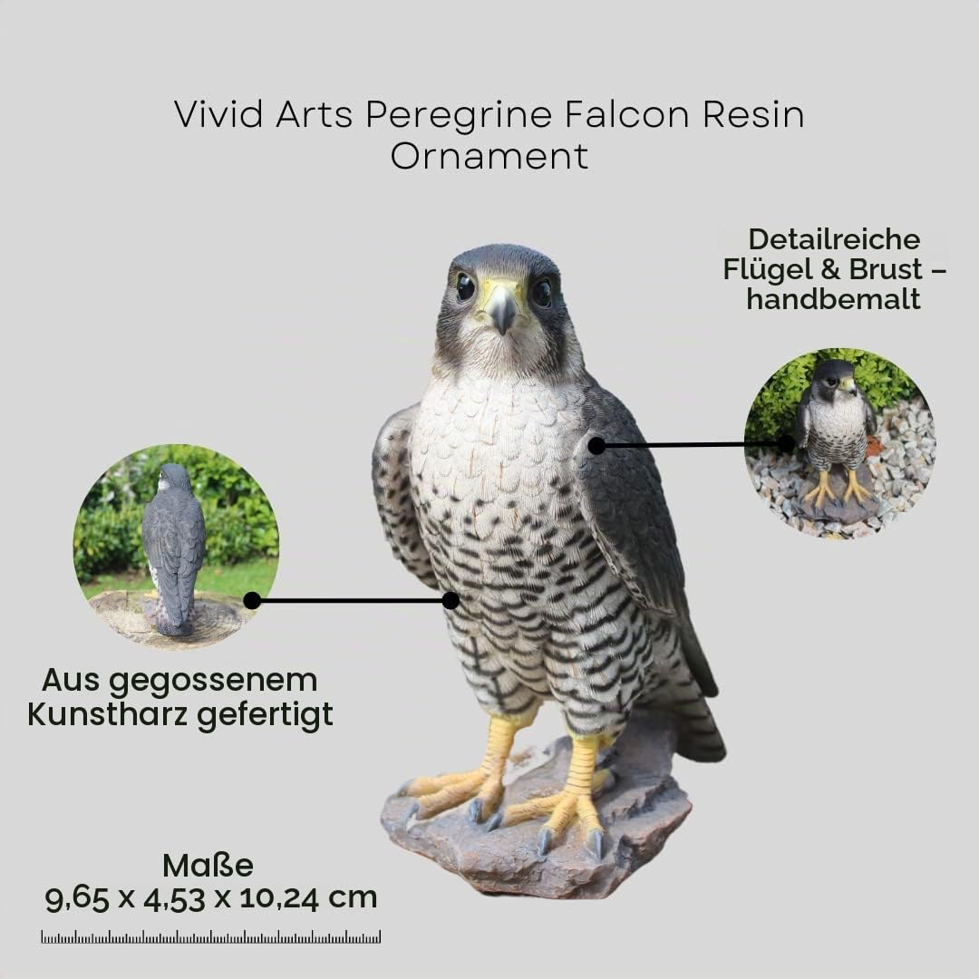 Wanderfalke Figur Kunstharz handbemalt frost- &amp; UV-beständig - Bild 2