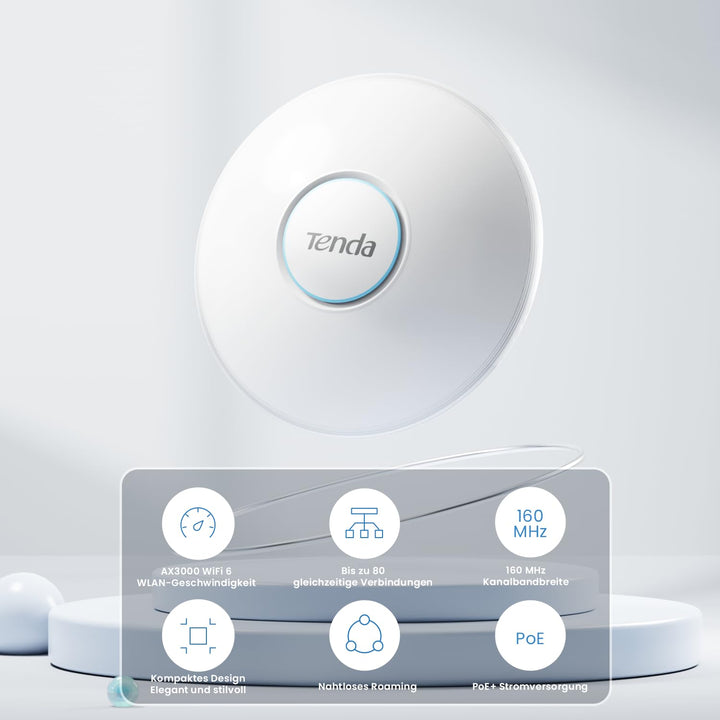 WLAN Access Point WiFi 6 AX3000 PoE Gigabit Decke/Wand 150m² - Bild 2
