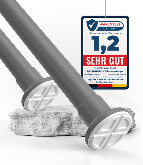 Gardinenstange ohne Bohren Grau Ø32mm Teleskop 160–210cm