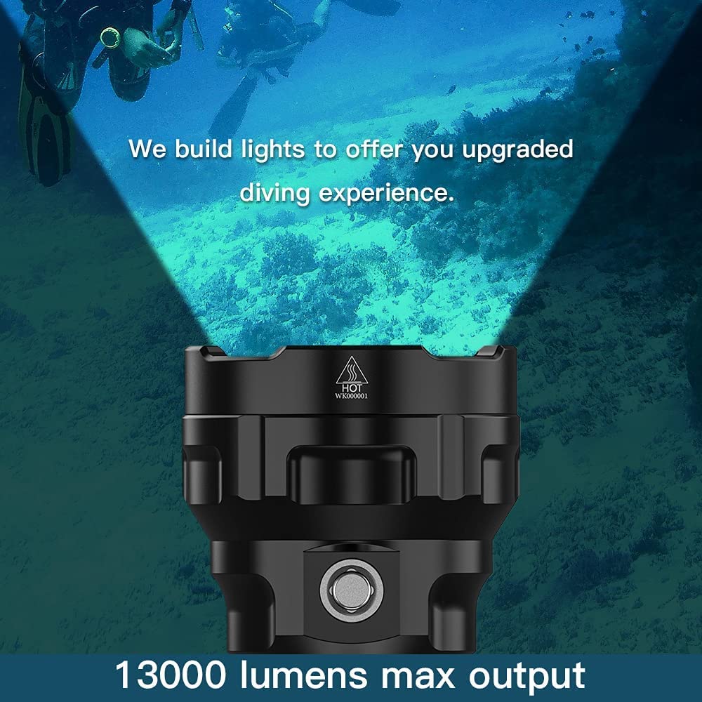 Tauchlampe 13.000 Lumen IPX8 bis 100m mit 4x XHP50.2 LEDs - Bild 3