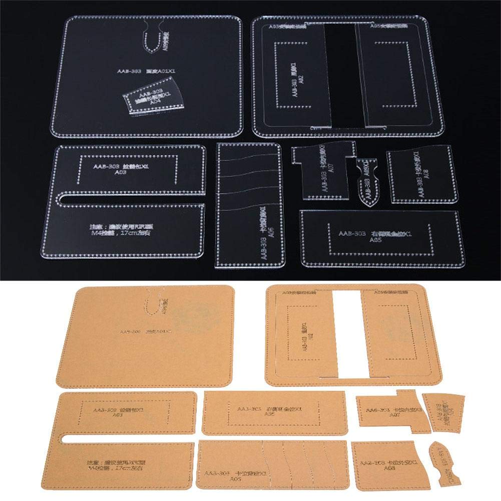 Acryl-Schablonen-Set für Leder-Taschen DIY Handwerk mit Stichmarkierungen - Bild 2
