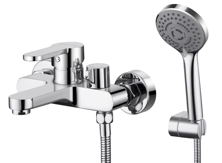 Wannenarmatur mit Handbrause 3 Strahlarten Chrom Einhebel