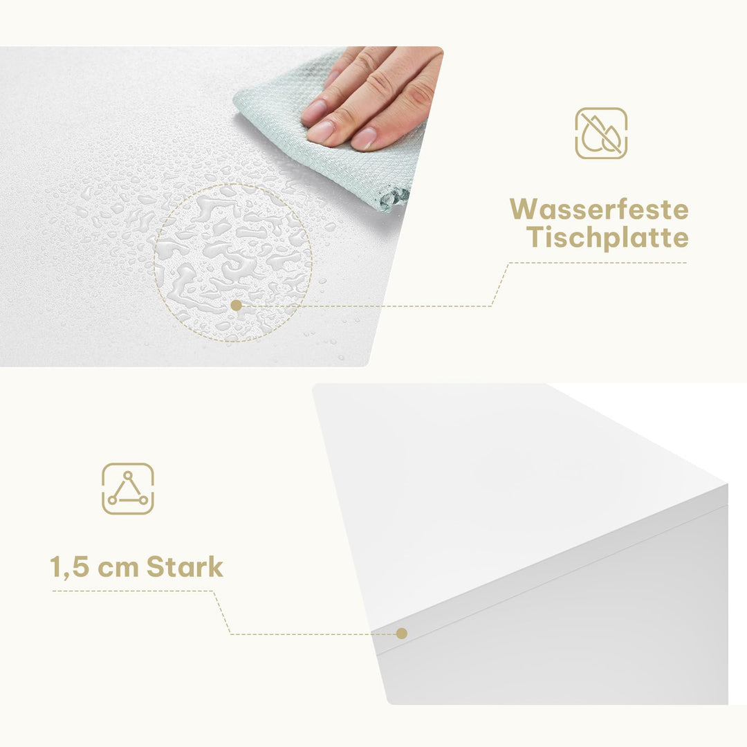 Schreibtisch mit Schublade Weiss 100x50x75 cm MDF Melamin - Bild 6