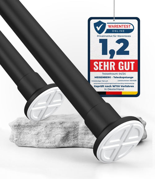 Klemmstange Teleskop 210-260 cm ohne Bohren Stahl Matt Schwarz