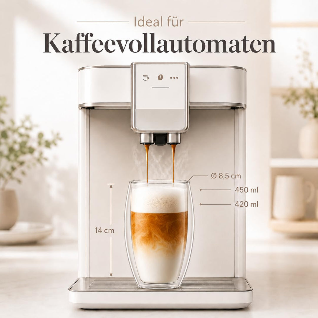 Doppelwandige Kaffeegläser Borosilikatglas 6er Set 450ml Thermogläser - Bild 3