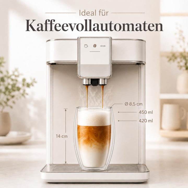 Doppelwandige Kaffeegläser Borosilikatglas 6er Set 450ml Thermogläser - Bild 3