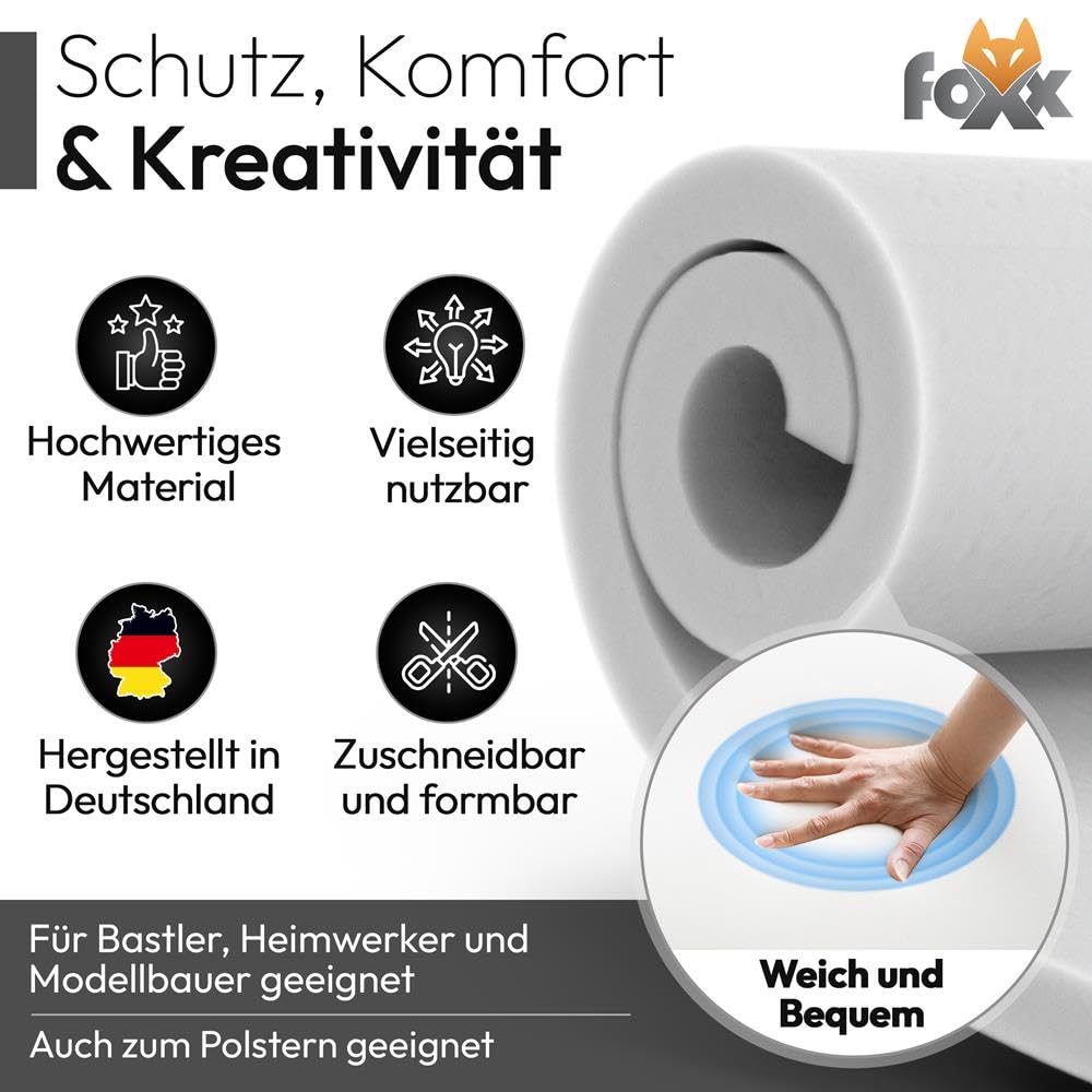 Schaumstoffplatte RG25 mittelfest 110x200x3 cm PU-Schaum Zuschnitt - Bild 5