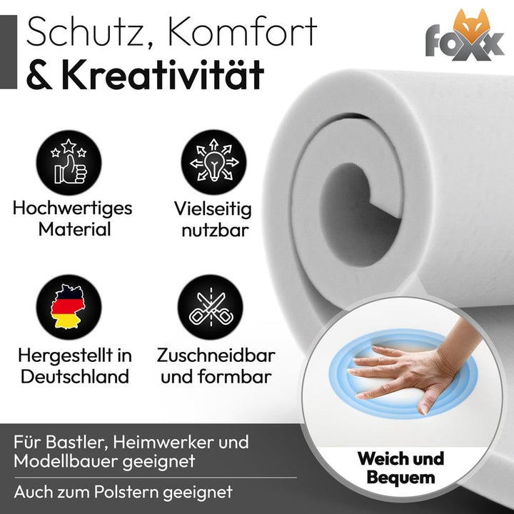 Schaumstoffplatte RG25 mittelfest 110x200x3 cm PU-Schaum Zuschnitt - Bild 5